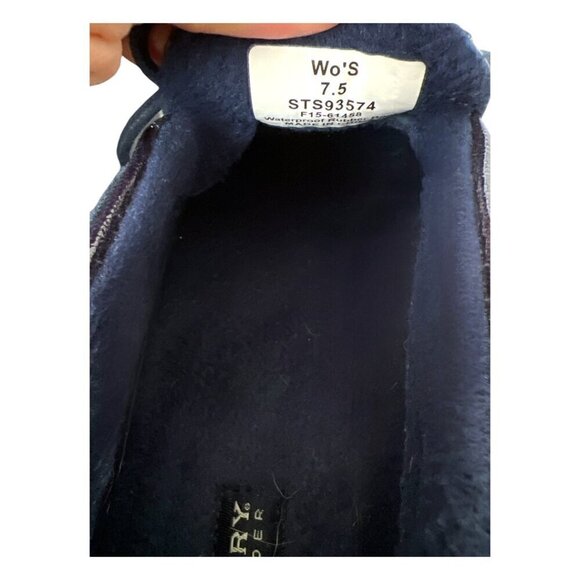 Women's Navy Blue Sperry Duckling Rubber Waterproof Shoes Rubber Slip On Sz 7.5 - Picture 12 of 13